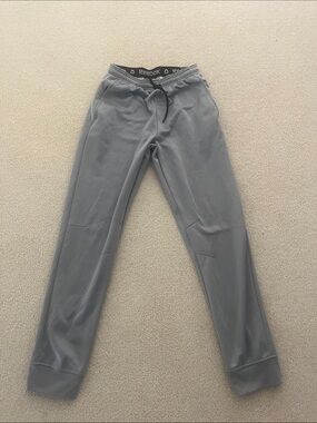 Reebok Kids Light Gray Athletic Joggers with Drawstring